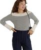 Titibait Boat Neck Knit with Gold Size White Buttons, Women's, S, (AYXP3048)