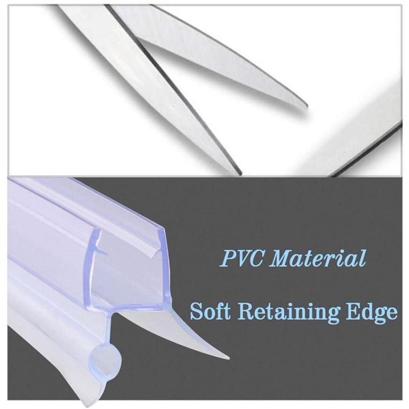 Bath Shower Screen Door Seal Strip for 4-6mm Glass Glue-free Waterproof Weatherstrip 50cm PVC Sealing Strip Bathroom Accessories