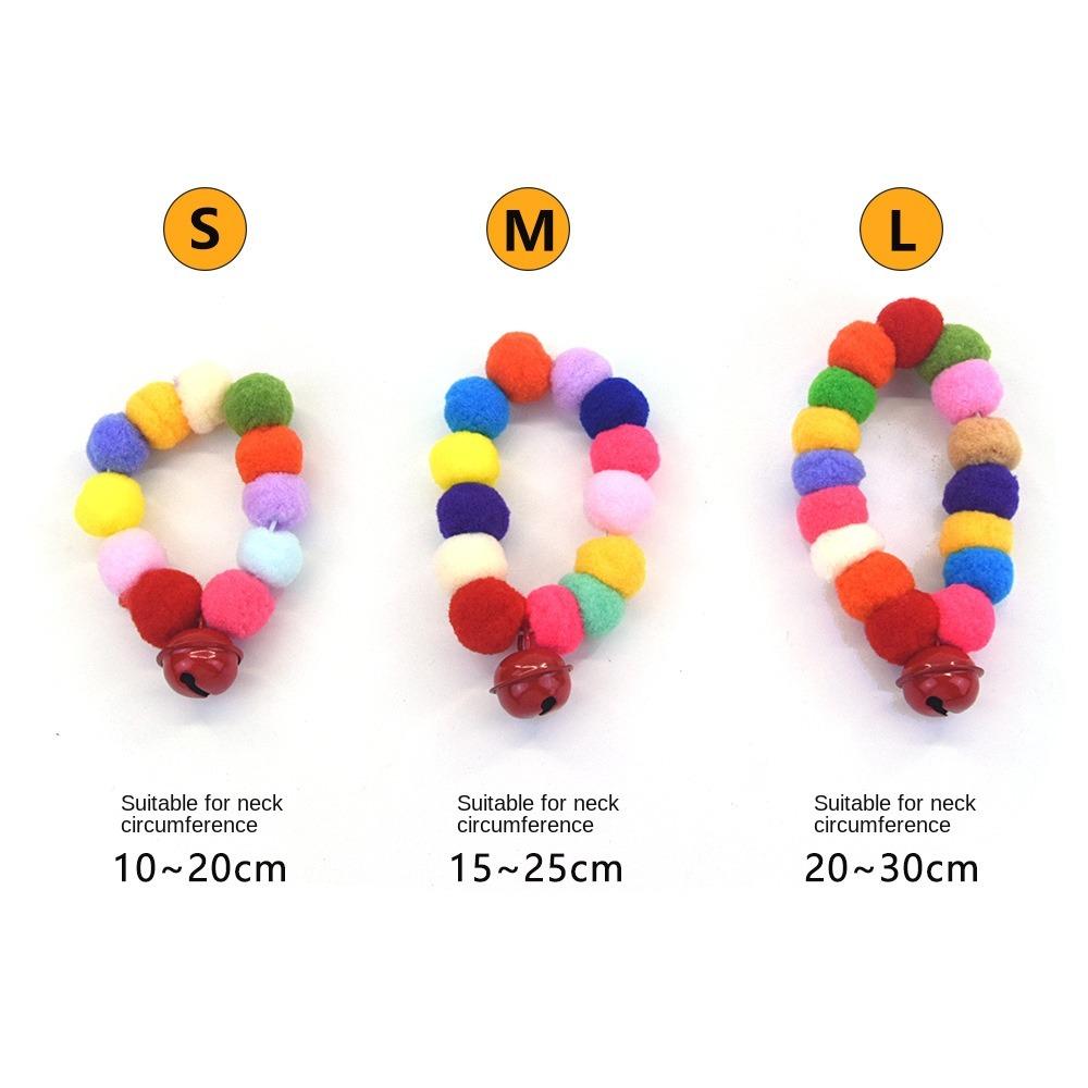 Comfortable Anti-lost Pom Pom Collars Pomeranian Collars Soft Cat Hair Ball with Bell Pet Collar