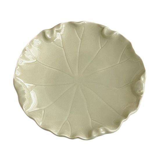 

Ceramic Dessert Plate with Ruffled Edge 6-Inch Creamy Creative Appetizer Dish for Cake Fruit Breakfast Dishwasher Safe Serving Plate for Home Party