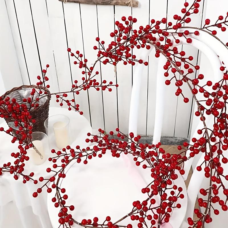 1PC 39.37 Inch Faux Cranberry Wreath - Versatile Fake Holly Vine for Home Decor