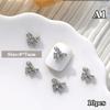 10Pcs Silver Alloy Nail Art Bow Charms Accessories Parts For Manicure Decorate Retro Nails Decoration Design Supplies