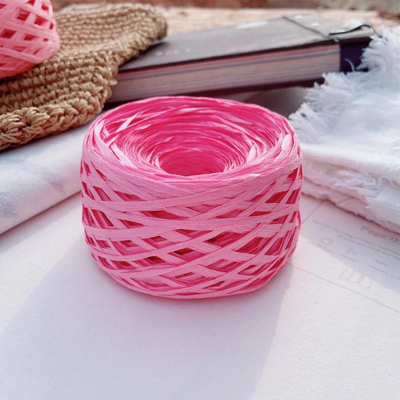 180m Raffia Yarn Paper Grass 100g/pcs for Knitting and Crochet Handmade Diy Straw Hat Bag Doll Slippers Weave Soft Yarn Thread