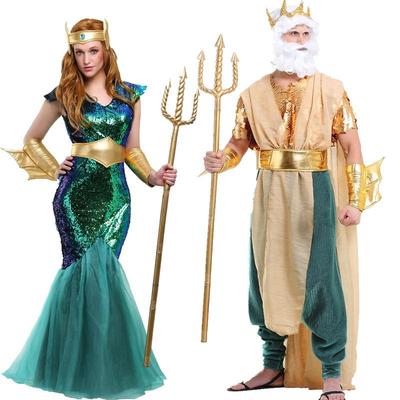 Costumi di Halloween Aquaman & Antico Egitto Cleopatra Faraone Coppia - Edizione Re, Regina, Dio della Guerra
