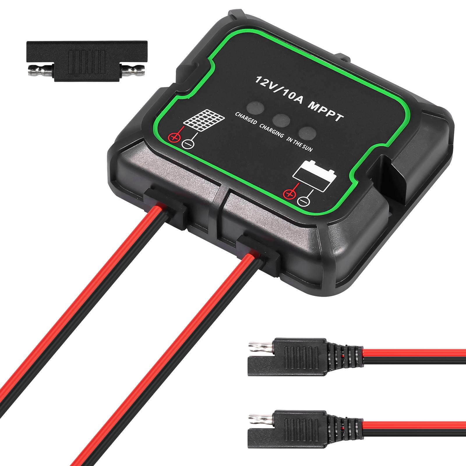 

MPPT Solar Charge Controller 12V Waterproof Intelligent Portable Solar Panel Controller for AGM Gel Flooded and Lithium Battery