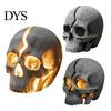 Broken Rebirth Sculpture Cracked Skull Garden Solar Light, Resin LED Statue Spooky Gothic Ornament Ornament, Halloween Decoration for Haunted