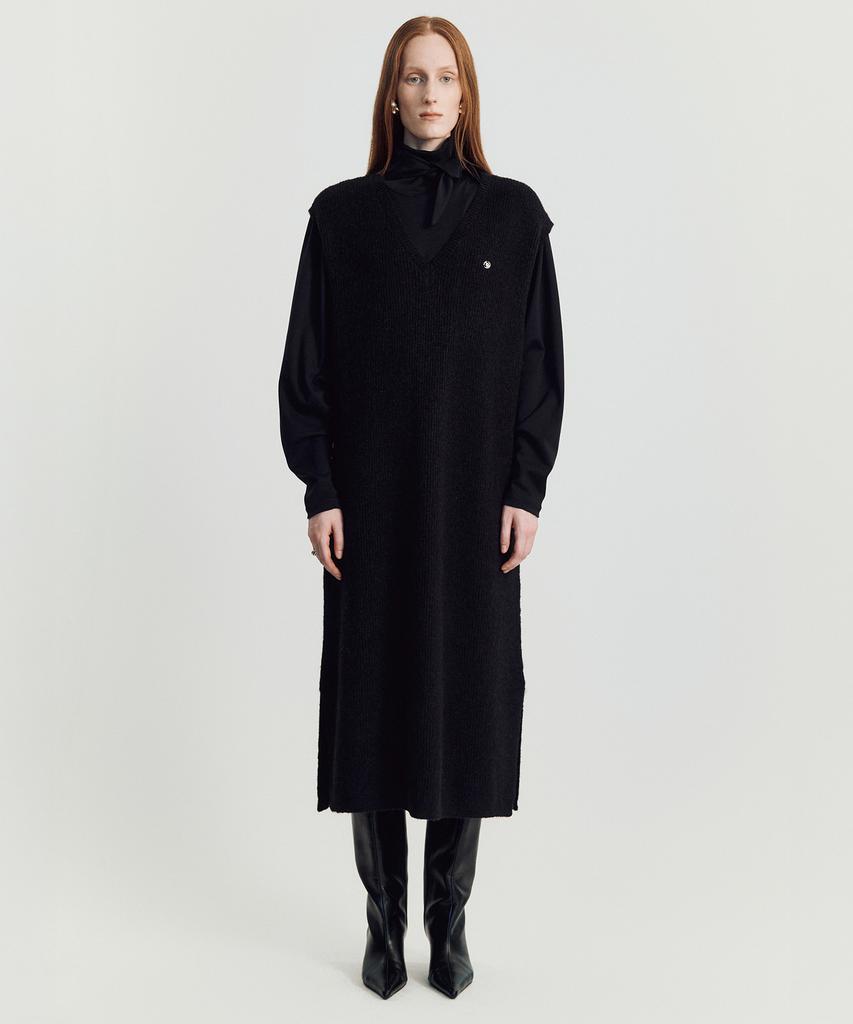 Meibeoyu Volodina Knit Long Vest _ Black