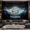 Wall Hanging Tapestry Custom NameBayern Munich Pattern Personalized Printed Fabric Wall Decor