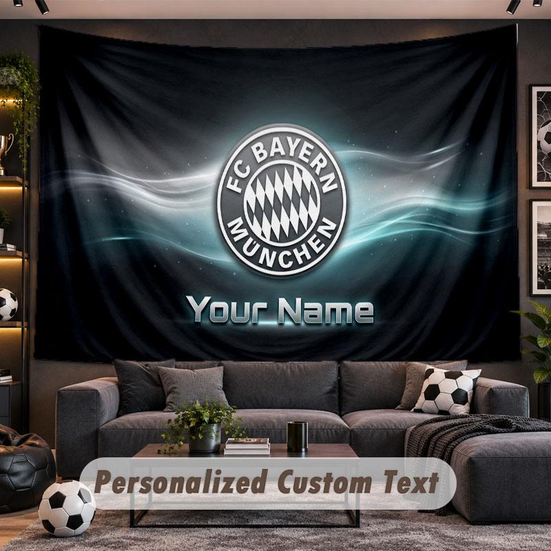 Wall Hanging Tapestry Custom NameBayern Munich Pattern Personalized Printed Fabric Wall Decor
