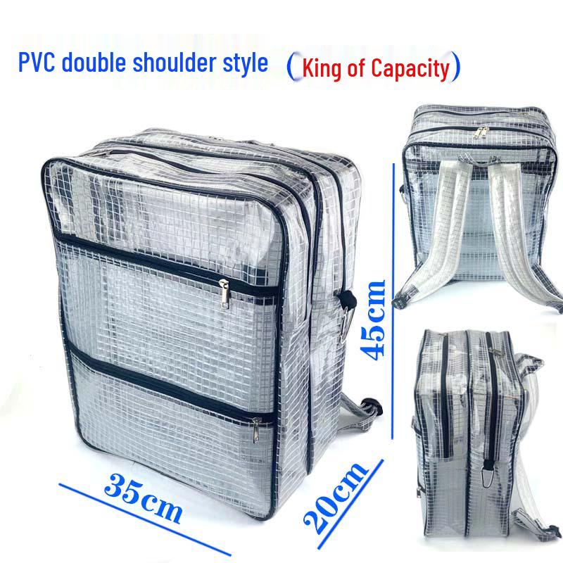 Transparent Anti-Static PVC Tool Bag - Dust-Free Cleanroom Crossbody/Shoulder Bag with Grid Storage