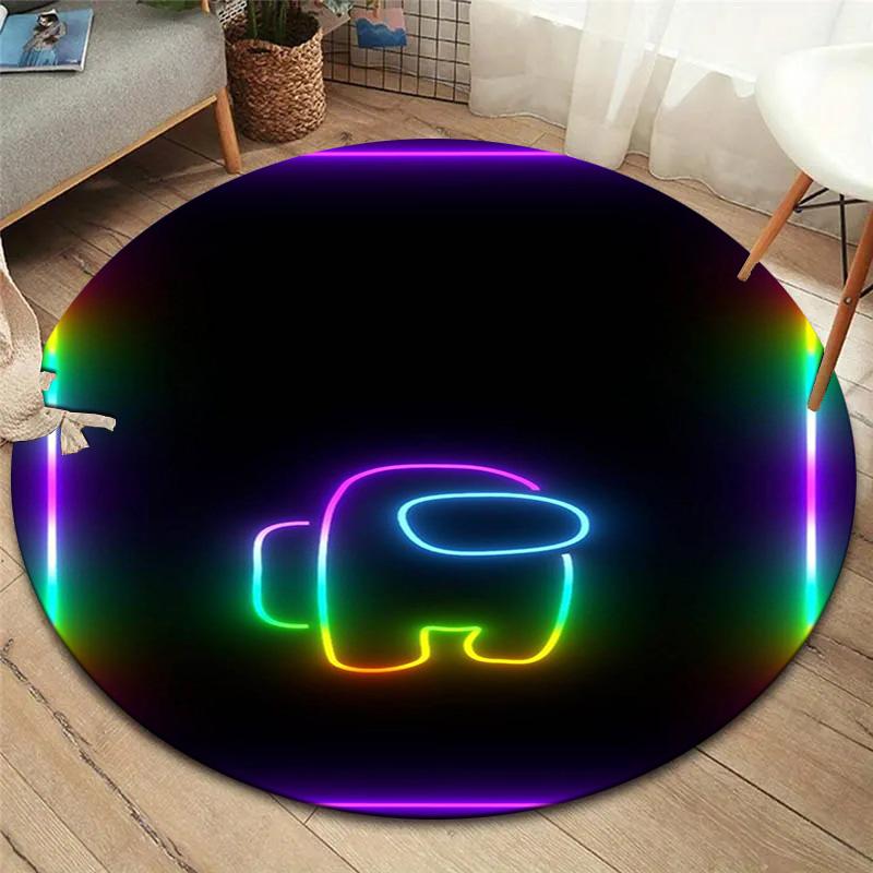 Tappeto Rotondo Among Us, Tappeto per Soggiorno Camera da Letto Divano Sala Giochi Decorazione, Tappetino Antiscivolo