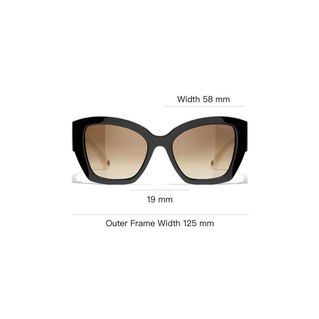 Chanel Logo Frame Nylon Butterfly Sunglasses Unisex Sunglasses Black CH6058-C1656