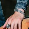 Pulseira Masculina Dominadora Personalizada Feita à Mão Joias Pulseira Retrô de Dragão