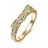 Cubic Zirconia Bow Decor Sterling Silver Ring Wedding Engagement Bridal Jewelry Valentines