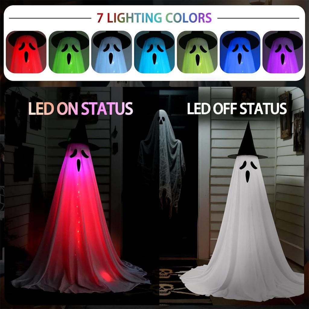 2Packs Halloween Decorations Outdoor,Halloween Party Decorations Indoor, Decor With Remote Control String Lights,Halloween Lights For Porches Yards