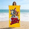 Tom&Jerry Cartoon Strandtuch Schnelltrocknend Klein bis Groß Handtuch Geeignet für Strandurlaub Pool Sommer Lustiges Geschenk für Freunde