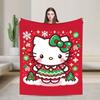 kawaii Hello Kitty Blanket Cute Cartoon Flannel Throw Blankets Home Couch Portable Lightweight Bedspreads