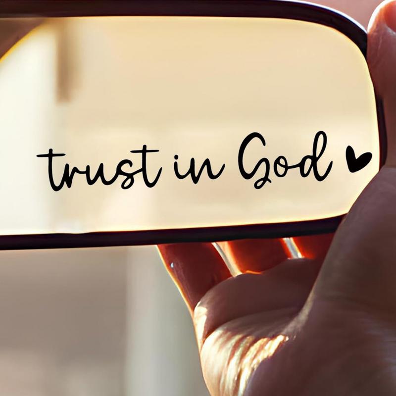 2pcs Rearview Mirror Decal Affirmation Car Stickers Trust In God Adhesive Mirror Decal Styling Decals Car Interior Decorations