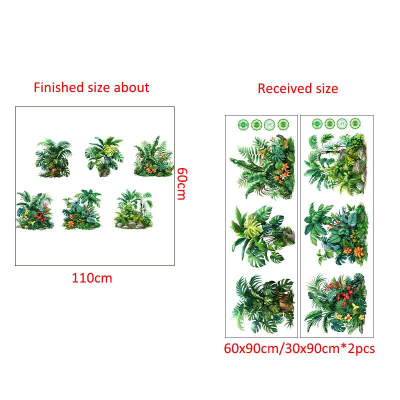 DIY Topfpflanzen Efeublätter Grünpflanze Schmetterling Wandaufkleber Selbstklebend für Mietwohnung Küche Wohnzimmer Wand Neujahrsdekoration