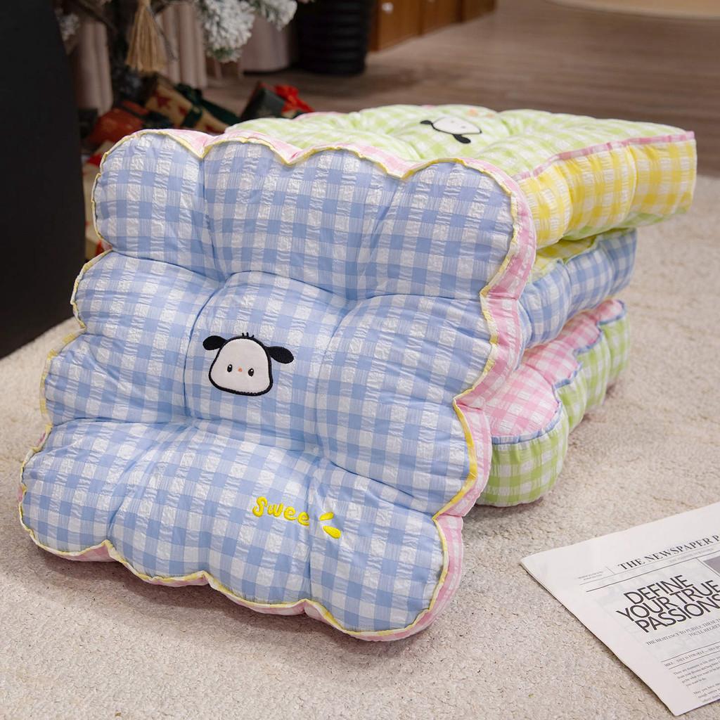 Pattern Square Grid Pad Office Chair Cushion For Girls Room And Study Use Area