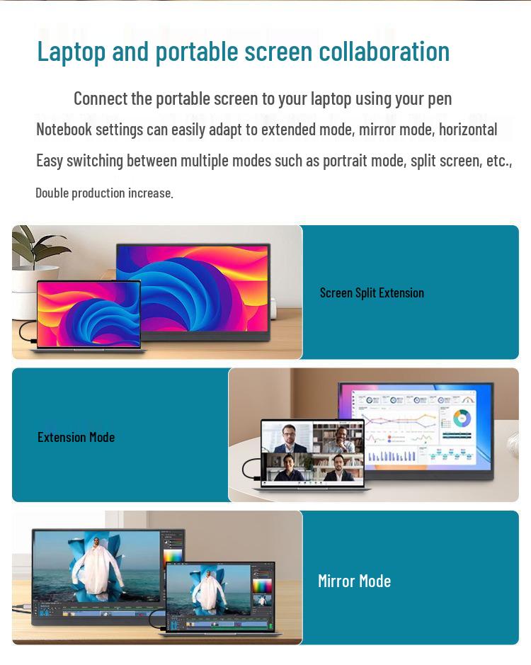 15.6" Touchscreen Portable Monitor - P16A Laptop Secondary Display for PS4/Switch.