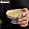 50ML Caramel Glaze Flower-picking High-feet Teacup Retro Tea Bowl Mug Tea-tasting Meditation Cup Jianzhan Master Cups Tableware