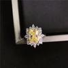 Solid 18k White Gold AU750 Ring 3CT Cushion Light Yellow Diamond Women Wedding Ring Fashion Wedding Jewelry Accessories