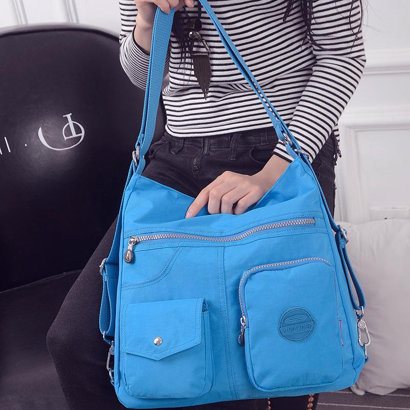 New Large Capacity Nylon Bag Lightweight Multi-back-style One-shoulder Crossbody Backpack Travel Bag