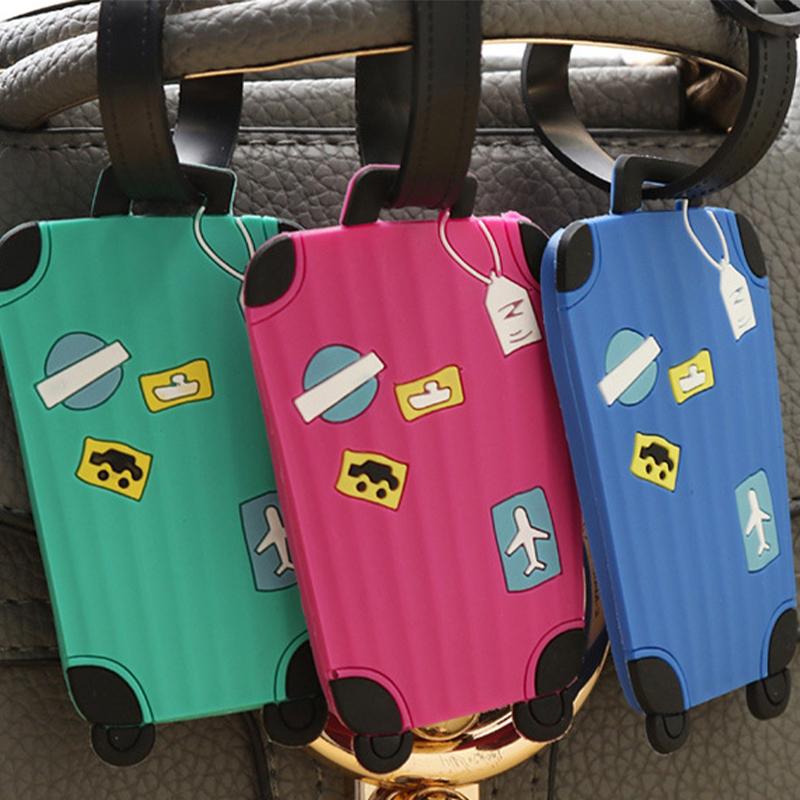 Novelty Strong Luggage Tag Pvc Silicone Letter Suitcase Name Address Id Tag Holiday Travel Handbag Label Suitcase Accessories