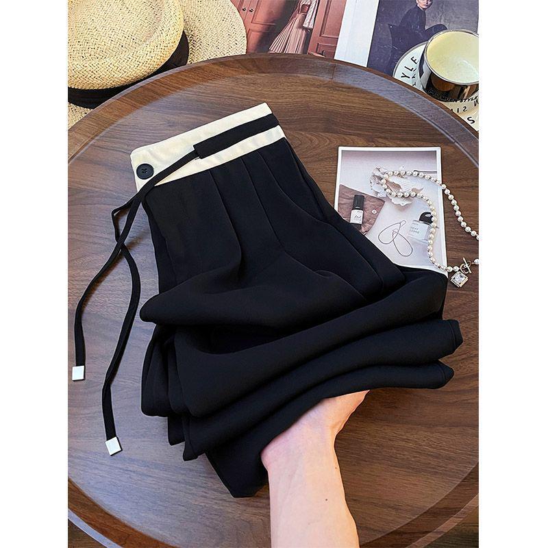 

New Women s High Waist Slimming Wide-Leg Suit Pants for Autumn/Winter 2025 2XL (125-135 jin) чёрный