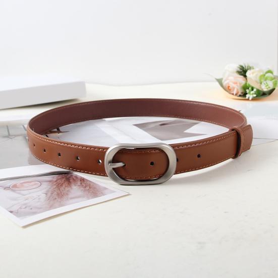 Imitation Leather Women Belt Adjustable Length Pin Buckle Waistband Dress Shirt Tops Belt Fashion Accessories