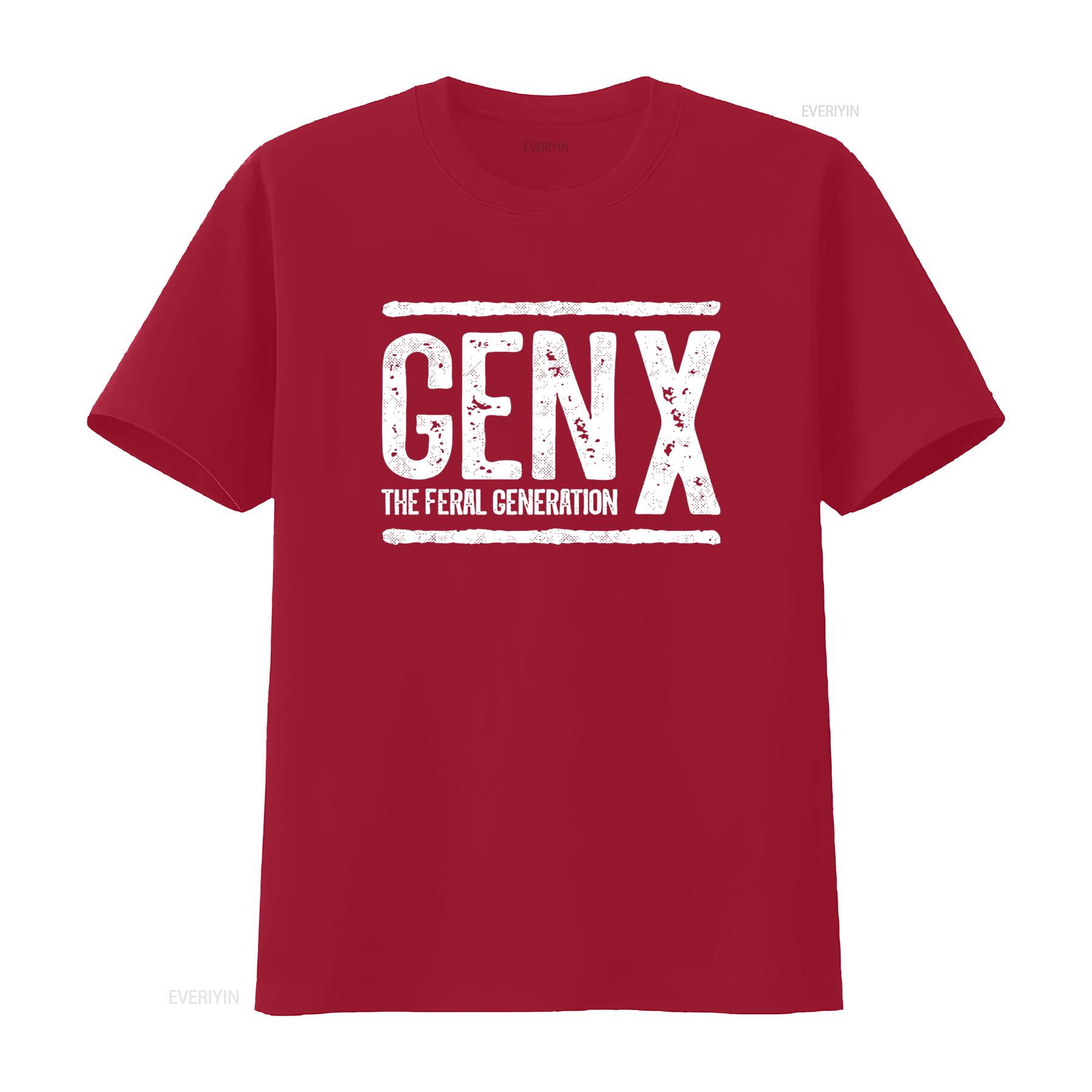 

Generation X Gen The Feral T Shirt vintage Washed designer clothes Casual Unisex Slightly Stretched graphic Versatile Soft S