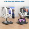 KDD Desktop Headphone Stand with Smartphone Stand Holds 2 Headphones Rotating Headphone Multifunctional Double Headphone Foldable Headphone Stylish