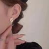 Huitan Trendy Delicate Stud Earrings Noble Luxury Elegant Piercing Accessories for Women Modern Bright Daily Versatile Jewelry