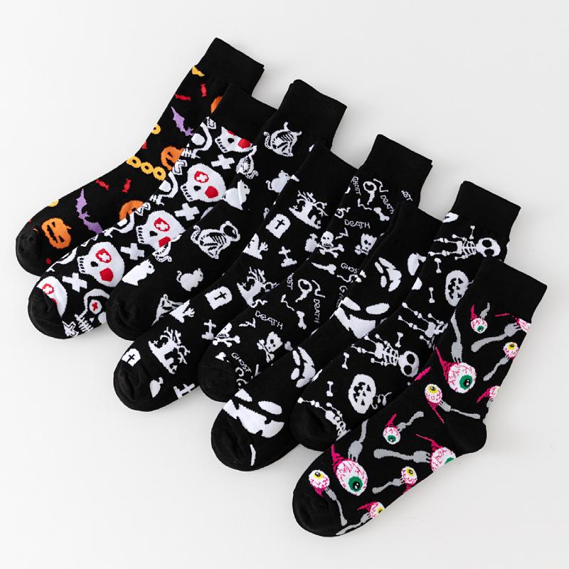 8 Pairs of New Men's Socks Plus Size Cotton Halloween Tube Sock Thanksgiving Women's Socks