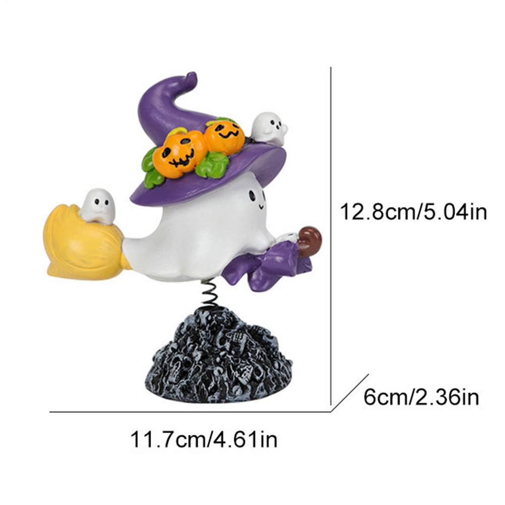 

1pcs Funny Ghost Statue Home Sculpture With Spring For Living Room Entryway Bookshelf Themed Party Bedroom Holiday Porch