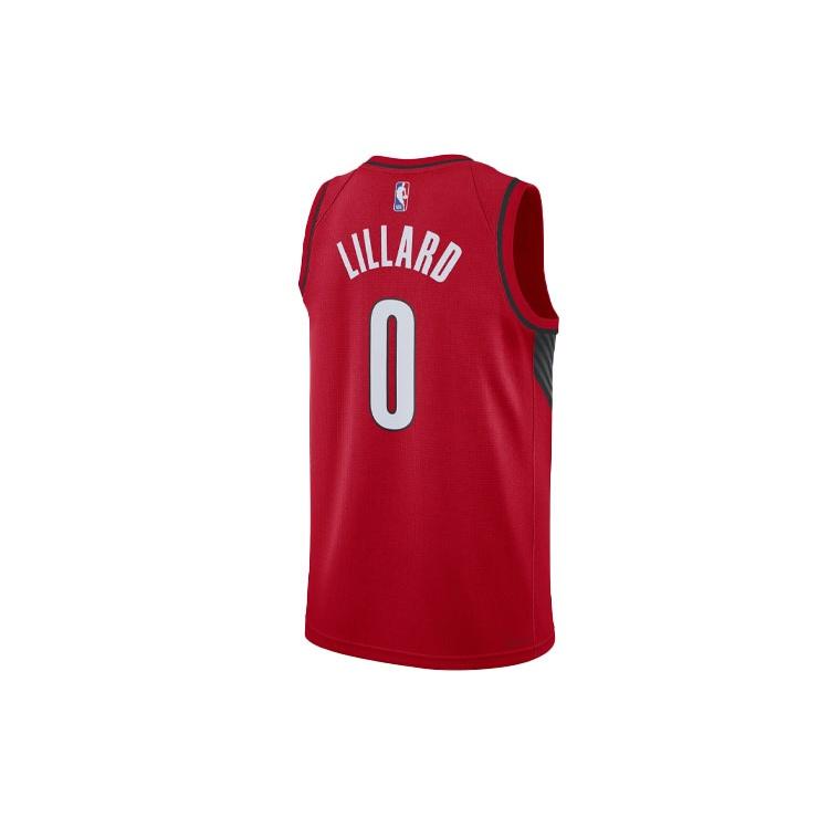Men's Air Jordan NBA Sports Basketball SW Fan Edition 20 Season Portland Trail Blazers . Lillard No. 0 Red Jersey CV9492-657