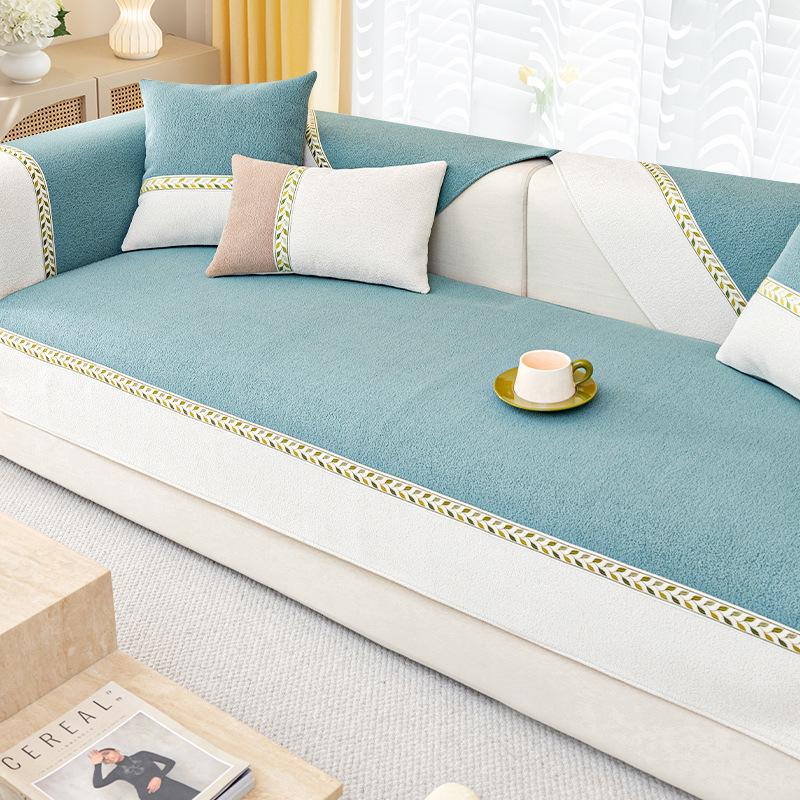 Frisches Chenille-Sofakissen, neu, 2024, vier Jahreszeiten, universelle rutschfeste Sitzkissen, Leder-Sofabezug, Bezugsstoff