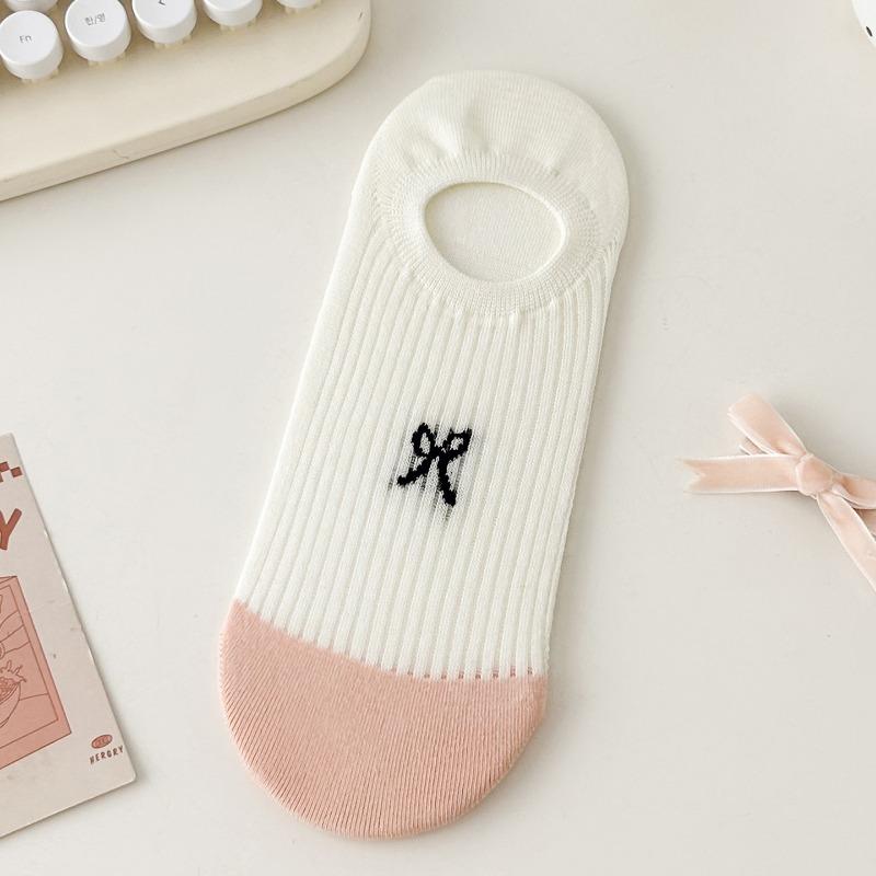 Women's Summer Thin Lovely Bow Mesh Cotton Shallow Mouth Invisible Socks