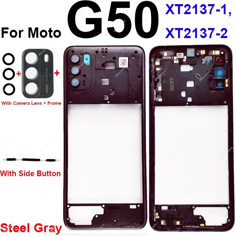 Middle Housing Frame For Motorola Moto G50 G50 5G XT2137-1 XT2137-2 XT2149-1 Middle Frame Cover Bezel Panel Flex Cable Parts