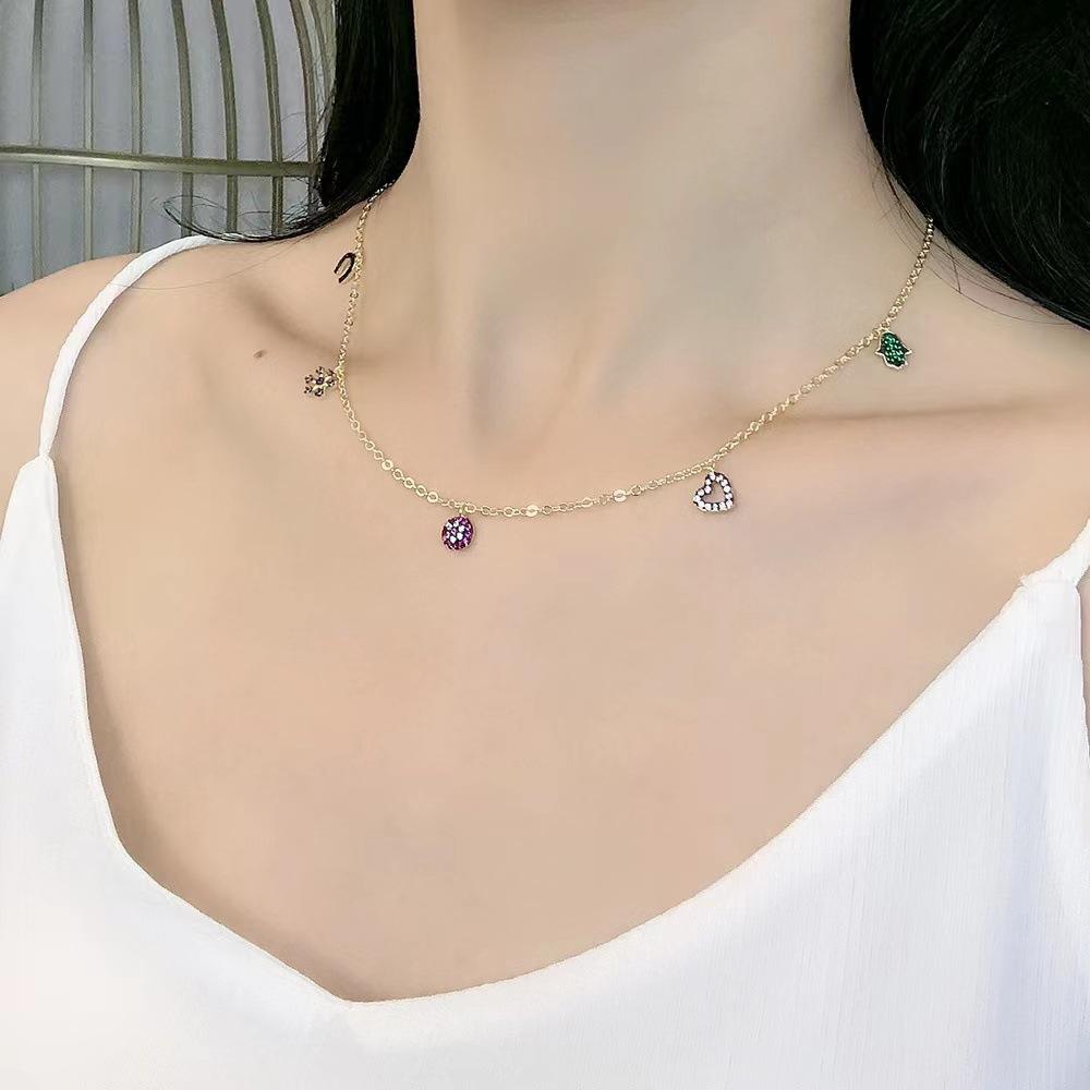 Jewelry Women'S Multi-Shape Pendant Necklace O-Chain Snowflake Necklace Batch