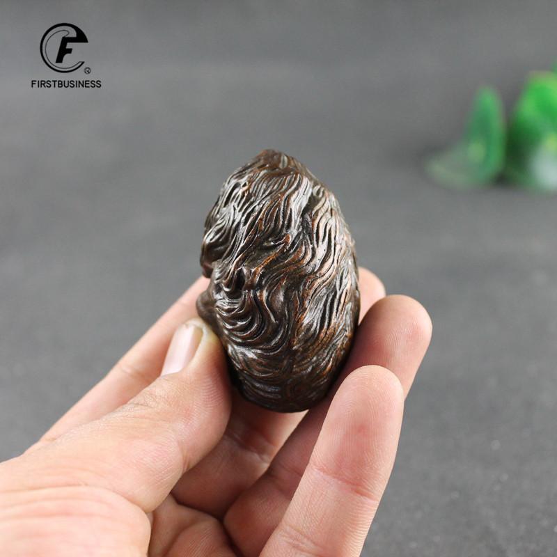 Retro Brass SunWuKong Monkey King Head Figurines Retro Office Desktop Decoration Miniature Car Ornament Bronze Home Decor