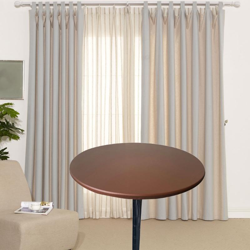 Polyester Round Tablecloth with Waterproofs Feature Table Cloth Cover Fit Tables Up to 90cm Spill Proof Table Cover