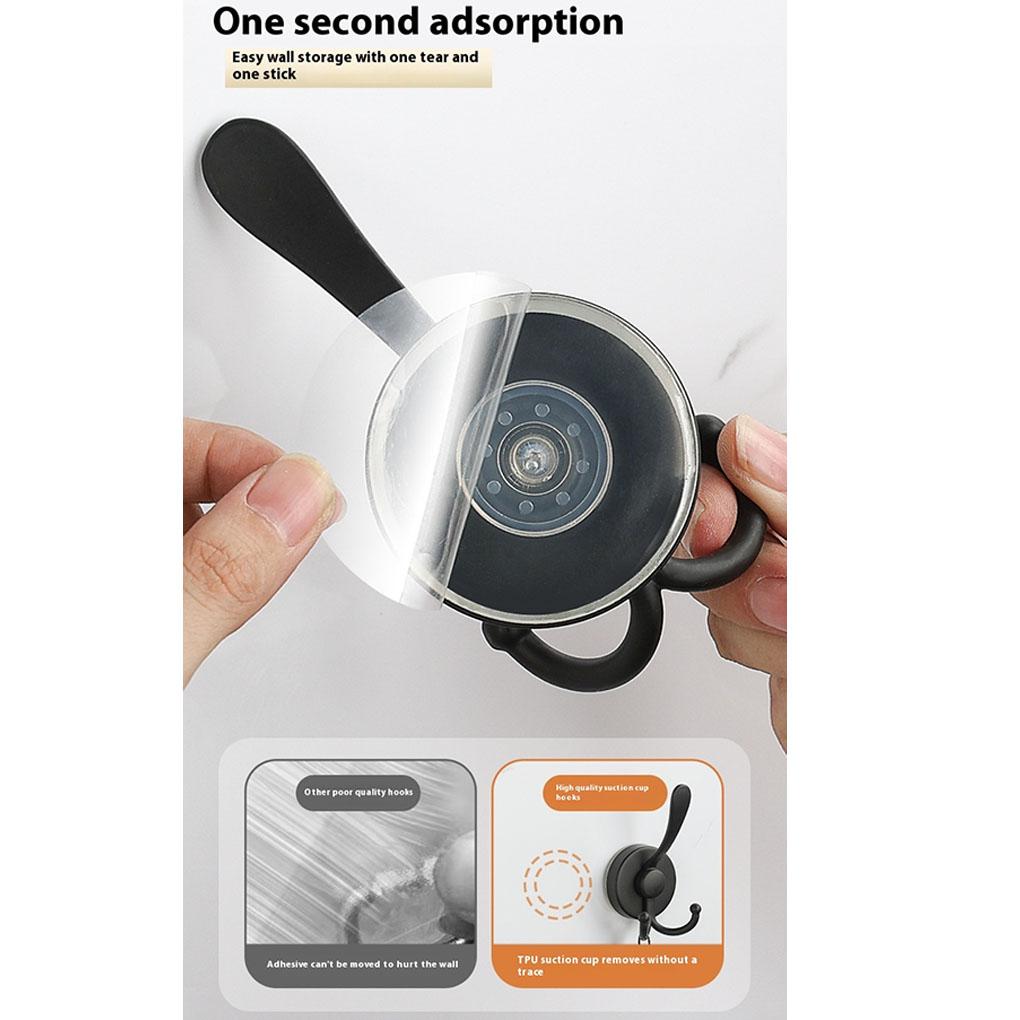 Powerful Vacuum Suction Cup Hooks For Bathroom And Shower Glass Black Towel Hook