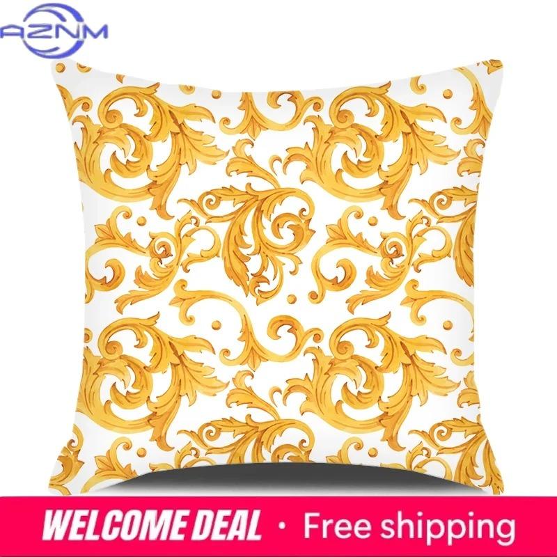 European Style Home Decorative Cushion Cover 18X18 Inches Geometric Printed Throw Pillowcase Baroque Decor Pillow Cover For Sofa