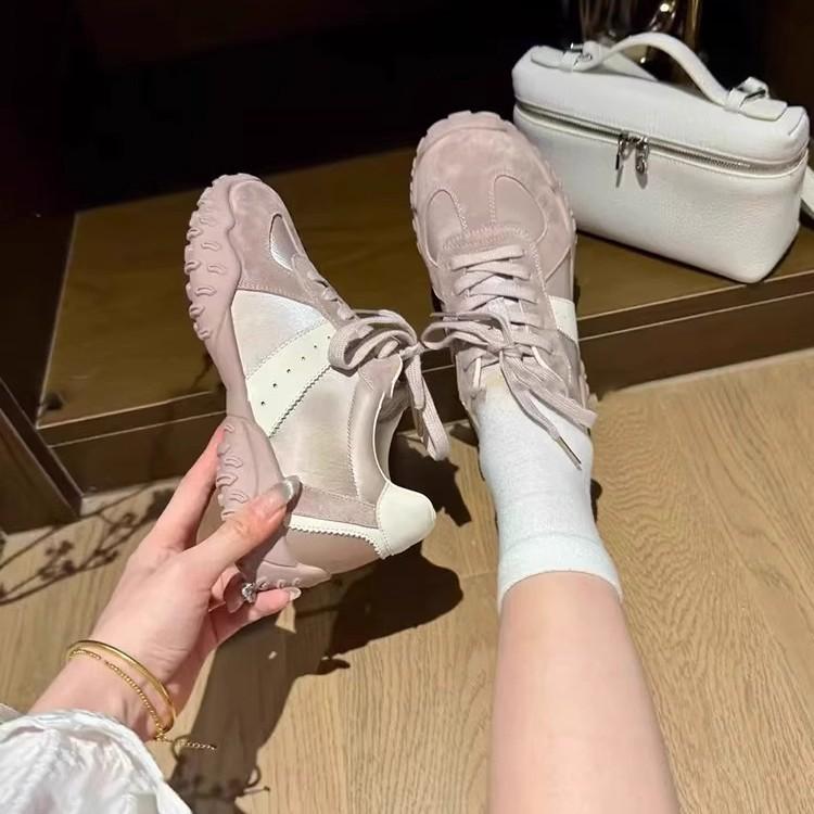New platform German training shoes for women's 2025 spring versatile leisure sports inner height-increasing board shoes retro Forrest Gump shoes for