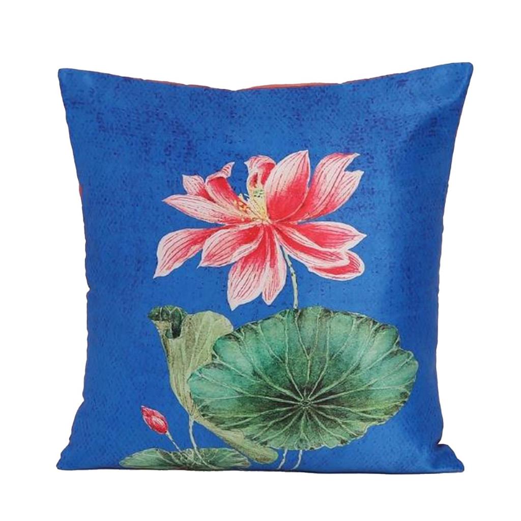 KOKO MAISON INC Lotus Joy Polystain Cushion Cover | Flap Closure | Digital Printed