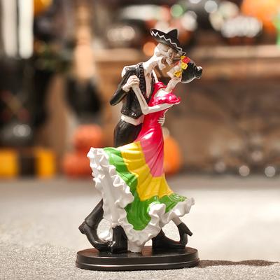Tag der Toten Skelett Tanzende Statue Kreative Harz Feiertagsskulptur für Festliche Dekoration Ornament