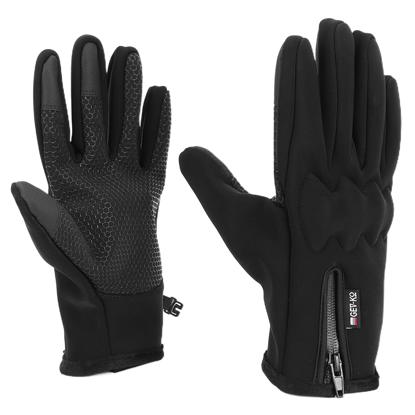 

Winter Sports Gloves with Buckle Skiing Touchscreen Glove Anti-Slip Fleece-Lined Warm Gloves for Fishing Driving Motorcycle Ski M чорний