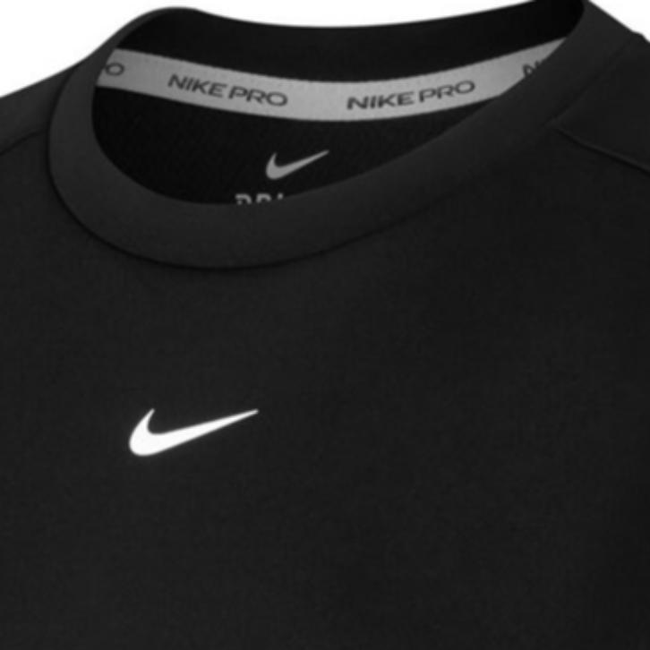 Nike Pro Printed Running Crew Neck Pullover Sweatshirt Women Tops Black BV4055-010